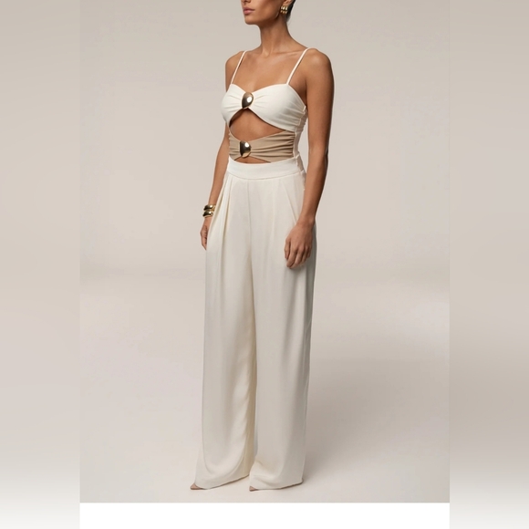 Jluxlabel Ivory Tan Aura Embellished Bodysuit Size S - Picture 11 of 15